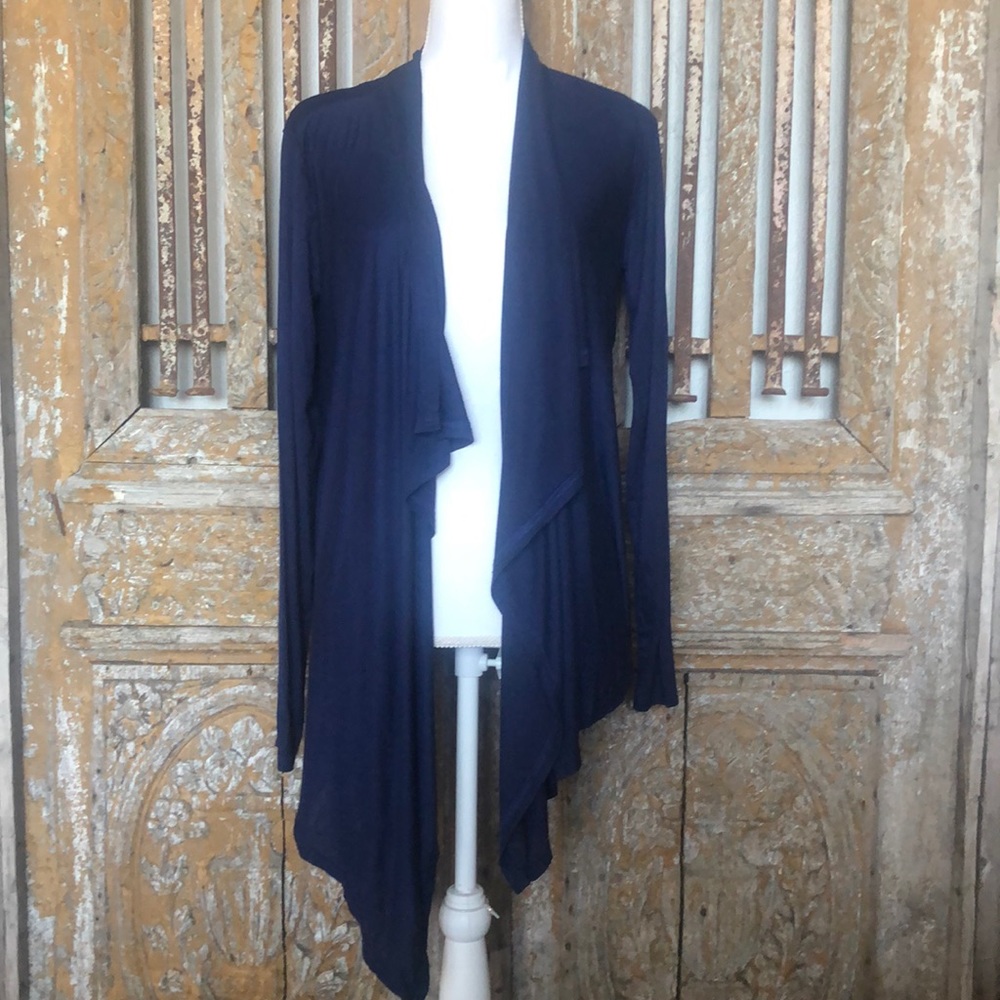 Agiato Cascade Open Front Cardigan Small NEW NAVY